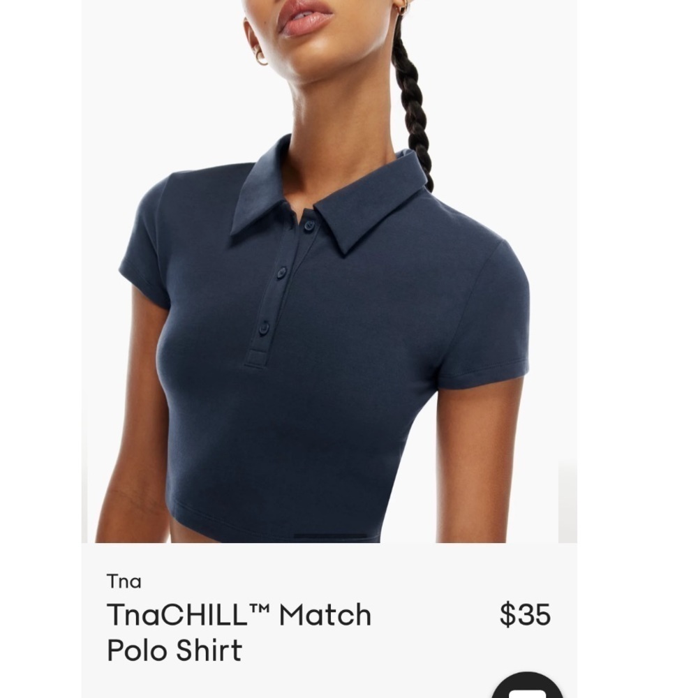 TNA Cropped Polo T-Shirt  sold out online​​​​​​​